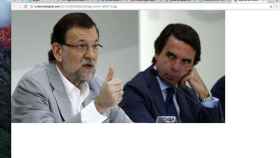 El presidente del Gobierno, Mariano Rajoy, junto al expresidente José María Aznar