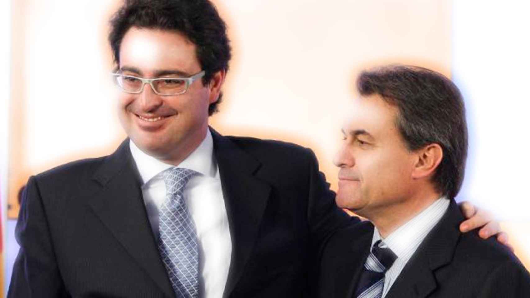 David Madí y Artur Mas, durante la rueda de prensa en que el primero anunció que abandonaba la política activa, en diciembre de 2010.
