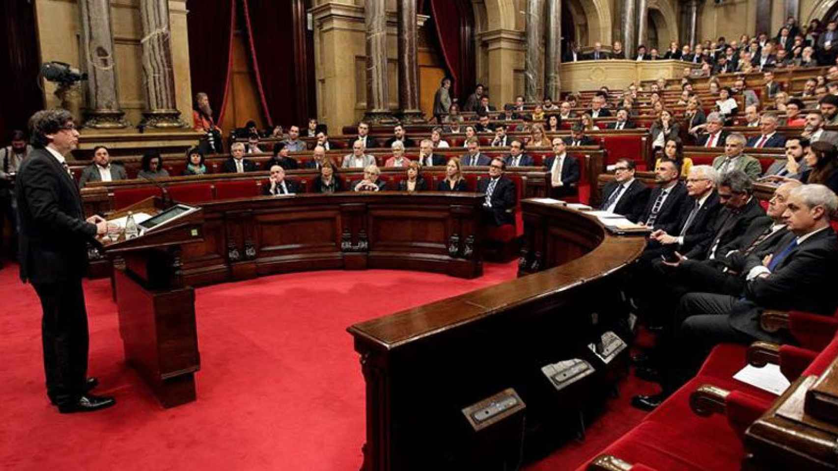 Carles Puigdemont en su discurso de investidura
