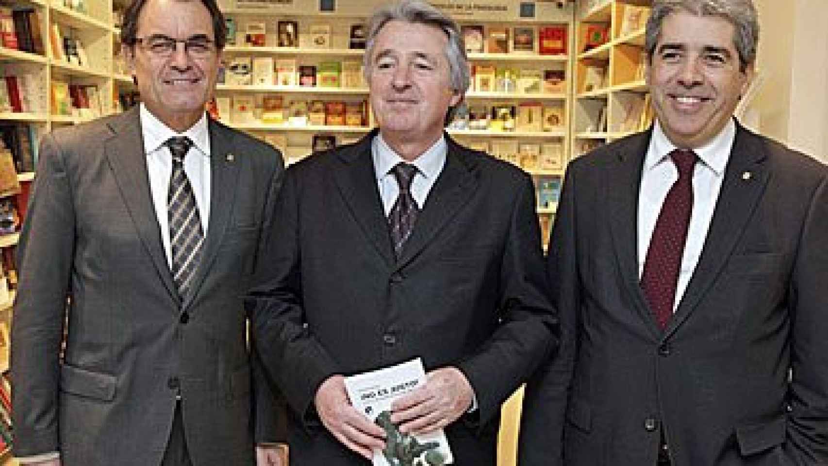 Artur Mas, Antoni Rovira y Francesc Homs, durante el acto de este martes