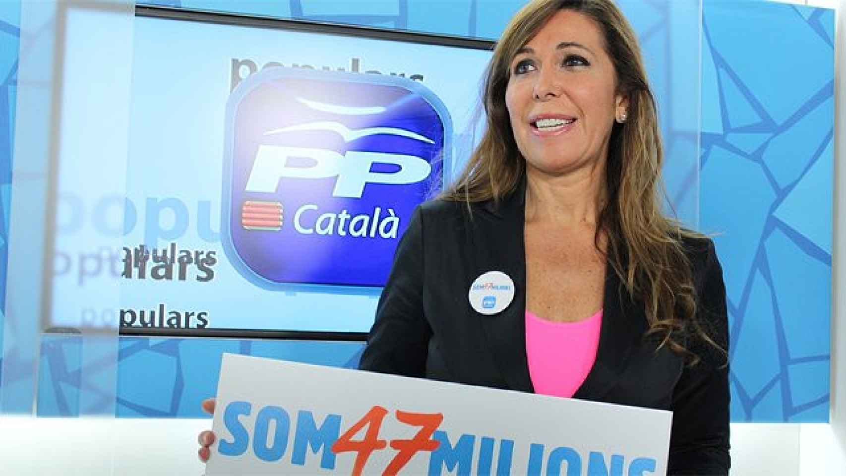 Sánchez-Camacho, presentando el lema del PP catalán Som 47 milions