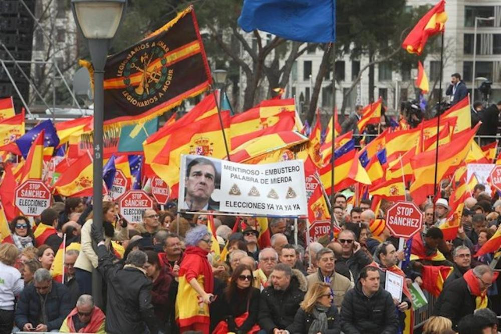 Imagen de uno de los actos de Vox en la plaza de Colón de Madrid / EUROPA PRESS