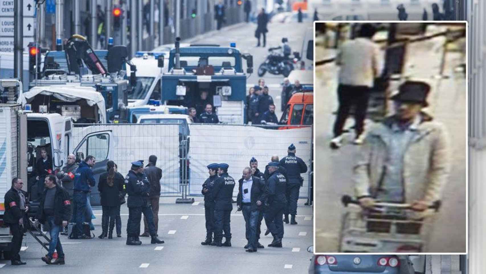 La policía belga busca a dos hombres por los atentados de Bruselas, uno de ellos el de la imagen derecha.