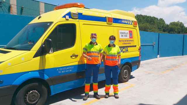 Un vehículo de transporte sanitario de Ambulancias do Atlántico / Cedida