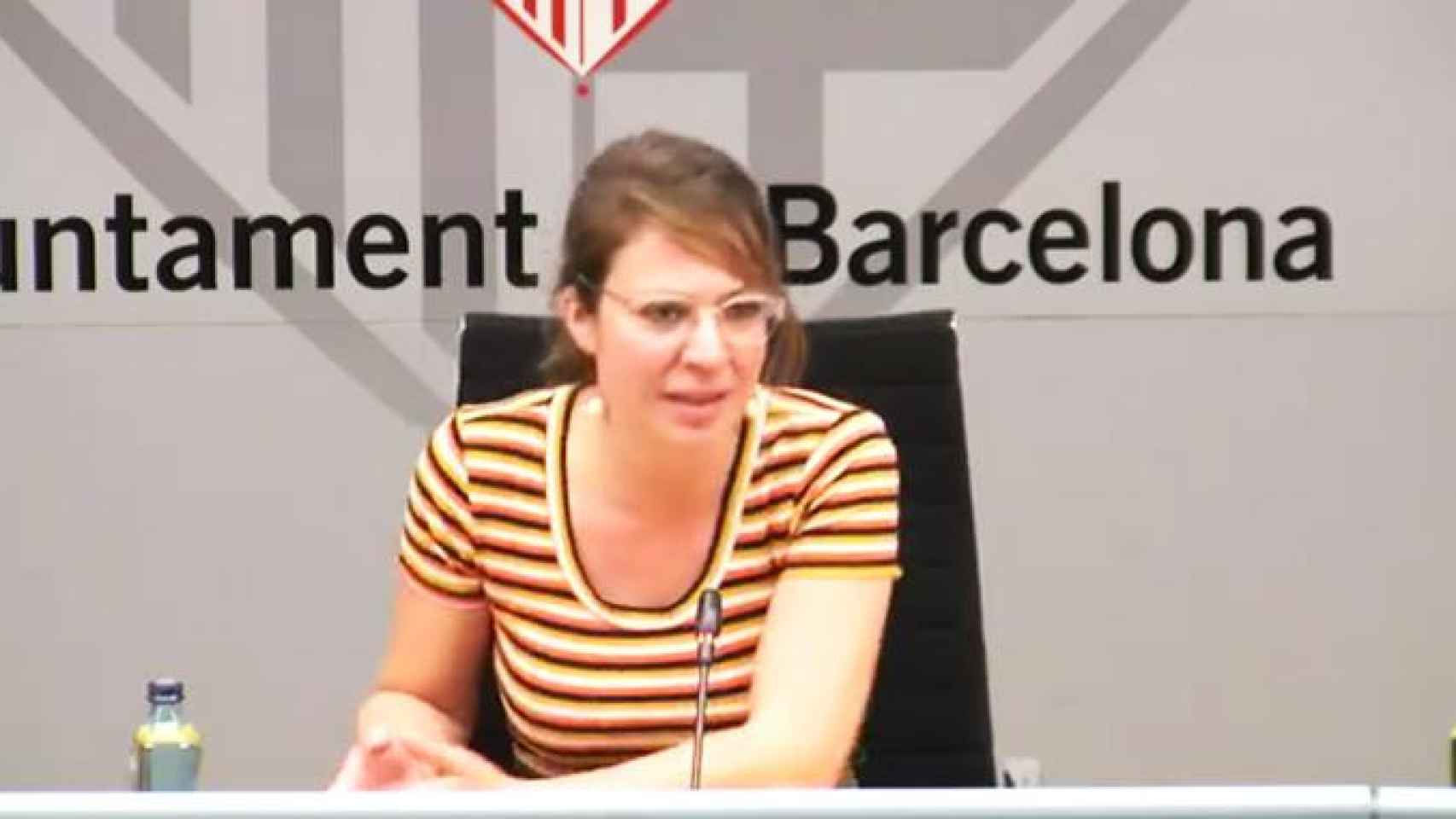 Janet Sanz, teniente de alcalde de Urbanismo en funciones, durante la rueda de prensa de la sentencia sobre el Peuat / CG