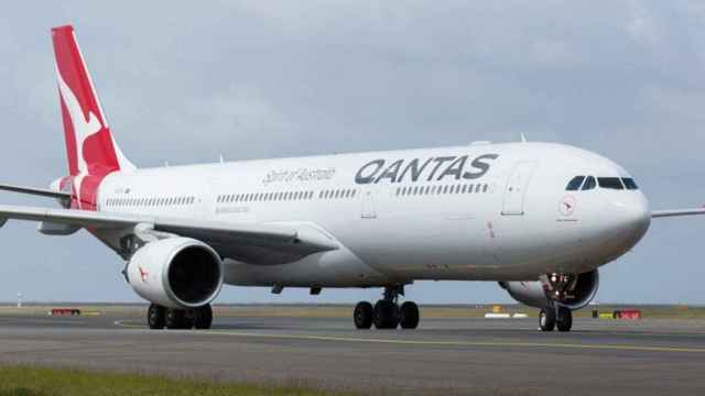 Una foto de archivo de un avión de la aerolínea Qantas que ha realizado el viaje con biocombustible