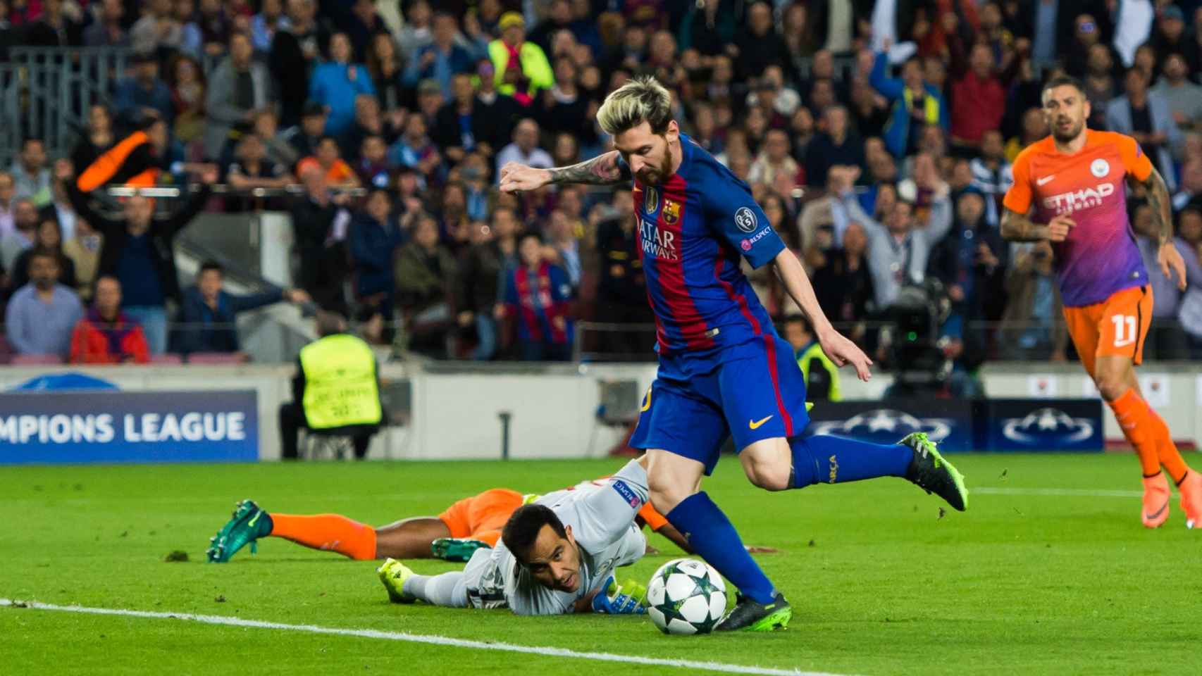 Messi, anotando un gol ante el Manchester City | EFE