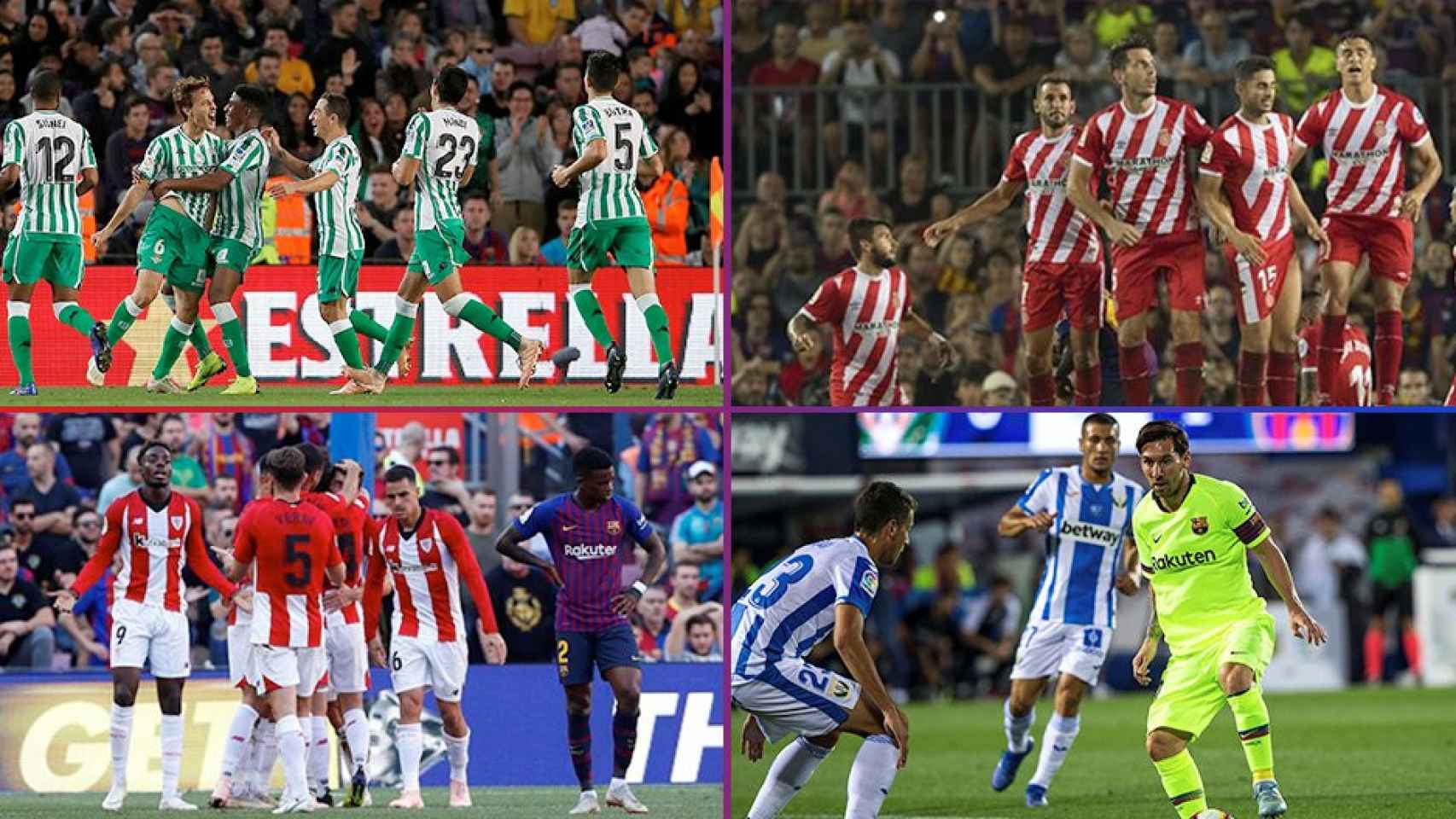 Betis, Girona, Athletic y Leganés han arañado puntos al Barça en la temporada 2018-19 / FOTOMONTAJE DE CULEMANÍA