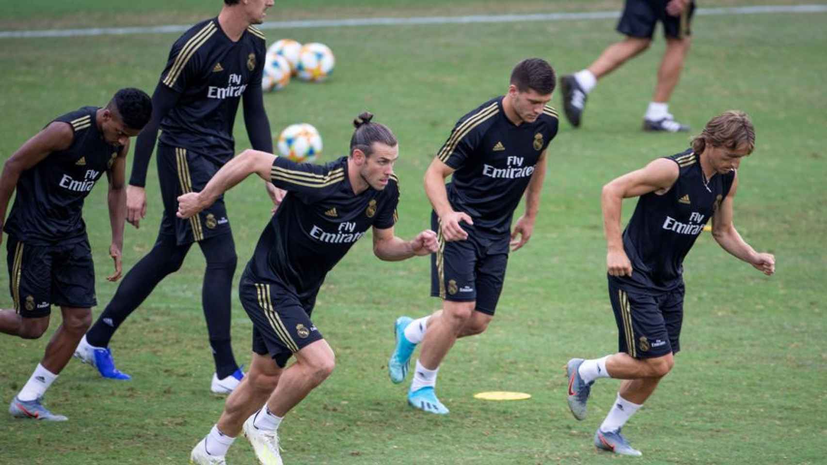 Bale, Jovic y Modric en un entrenamiento del Real Madrid / EFE