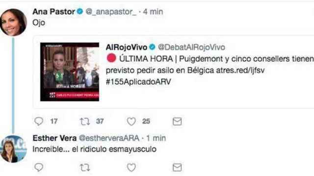 La directora del diario 'Ara', Esther Vera, tilda de ridículo el supuesto exilio de Puigdemont / CG