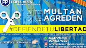 Imagen de la campaña de la oficina de agredidos y multados por quitar lazos amarillos del PP de Barcelona / CG