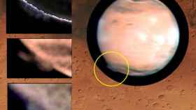 Misteriosas nubes gigantes en el hemisferio sur de Marte.