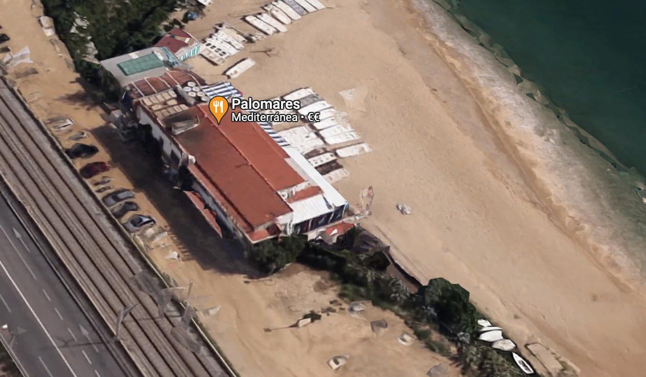 Vista aérea del restaurante Palomares, en Vilassar de Mar (Barcelona) / GOOGLE STREET VIEW