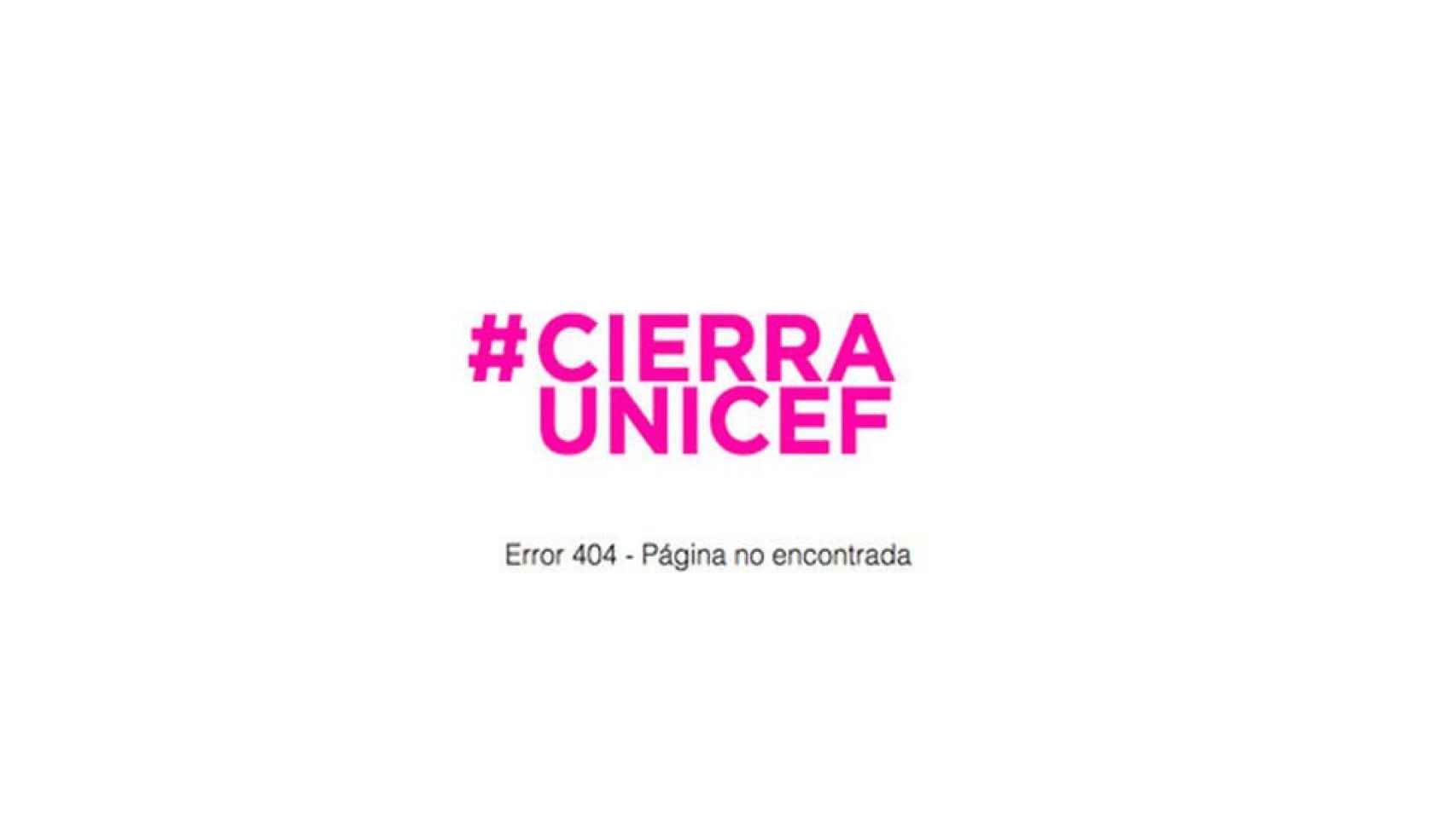 El 'hashtag' de la campaña #cierraunicef