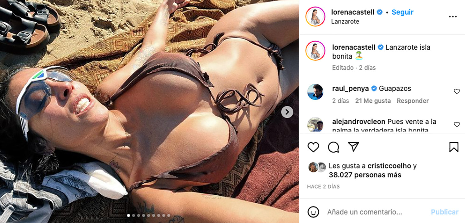 Lorena Castell, disfrutando en las playas de Lanzarote / REDES