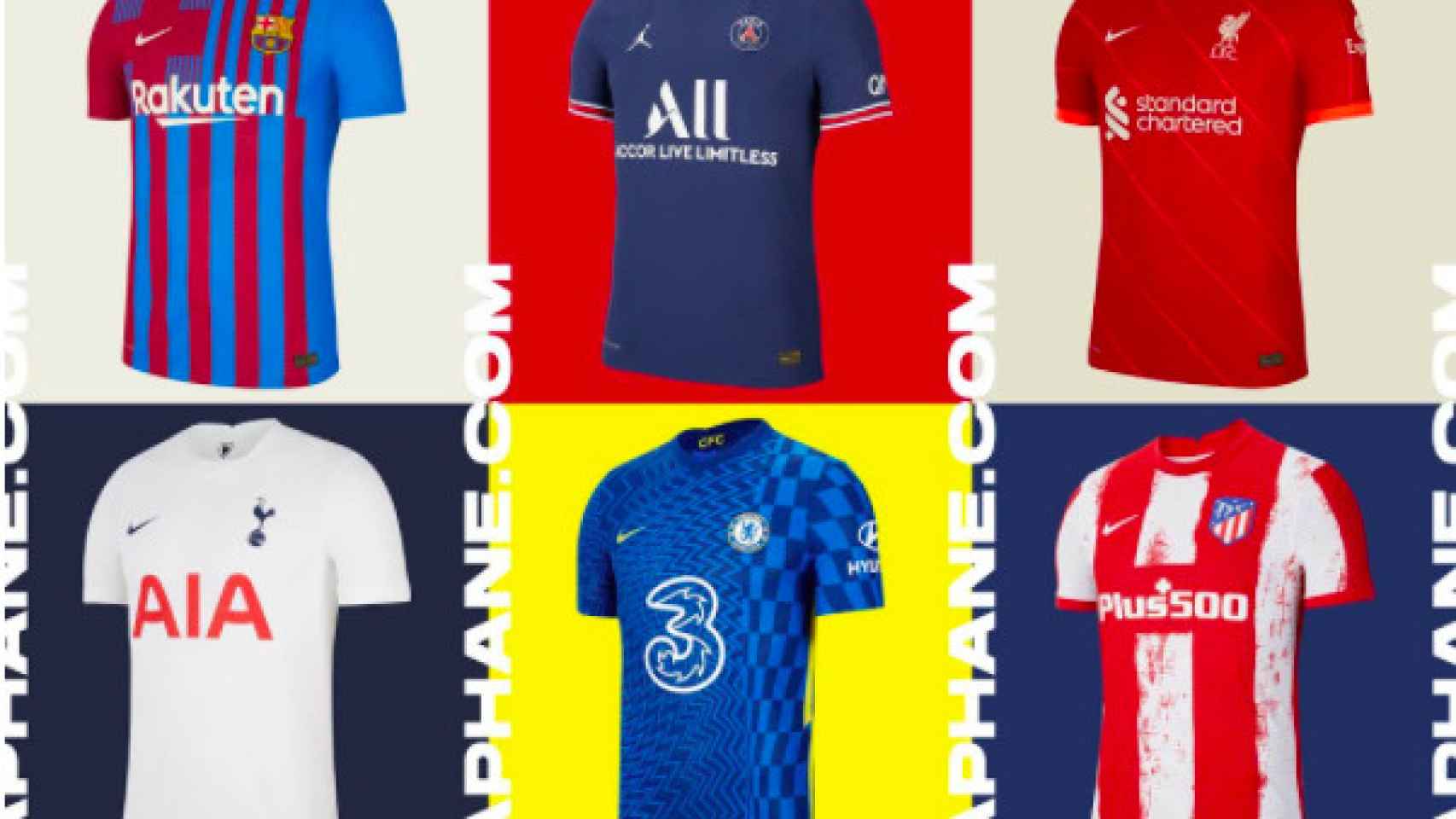 Varias de las camisetas para la próxima Champions diseñadas por Nike / Footy Headlines