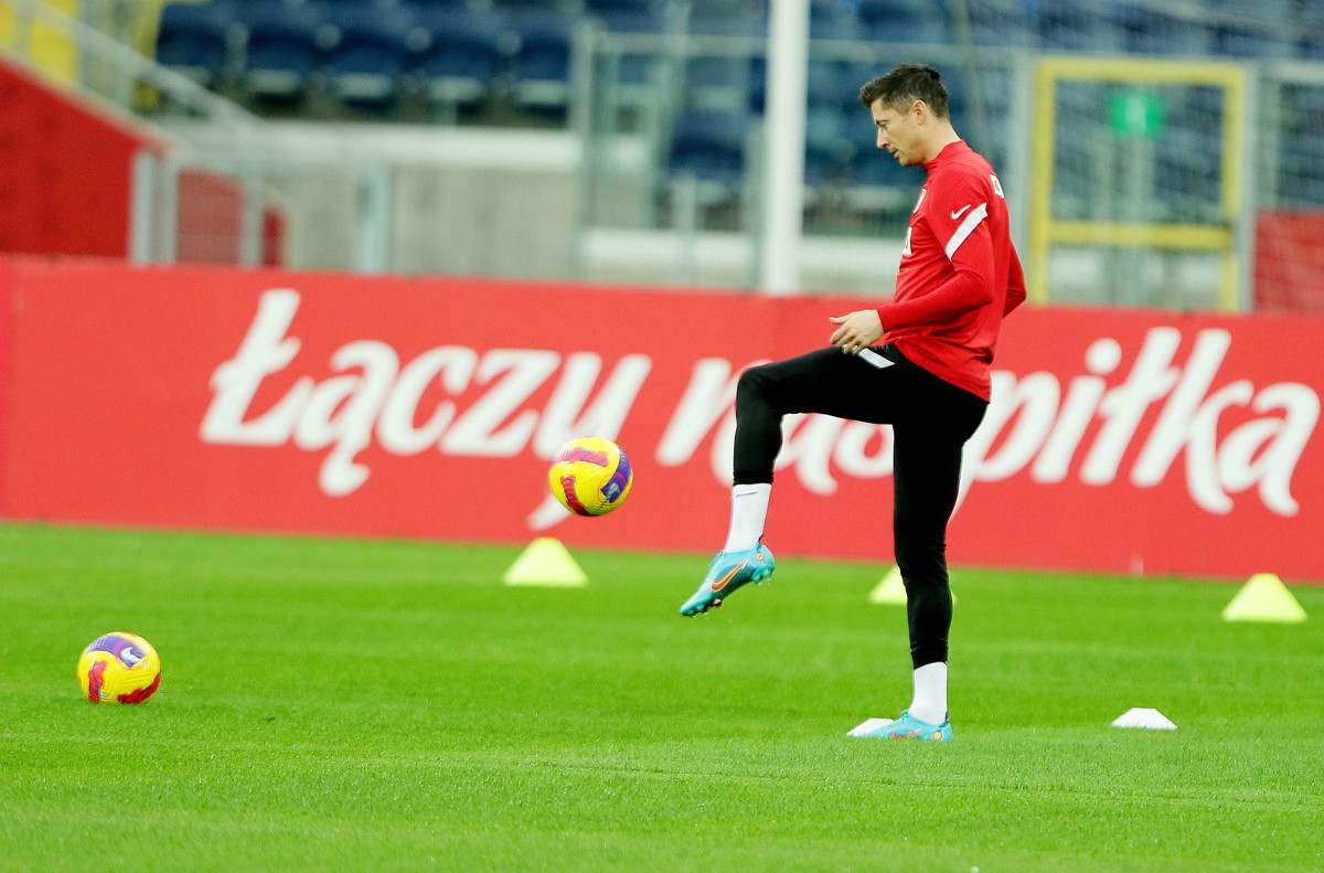 Robert Lewandowski, durante un entrenamiento con el Bayern / EFE