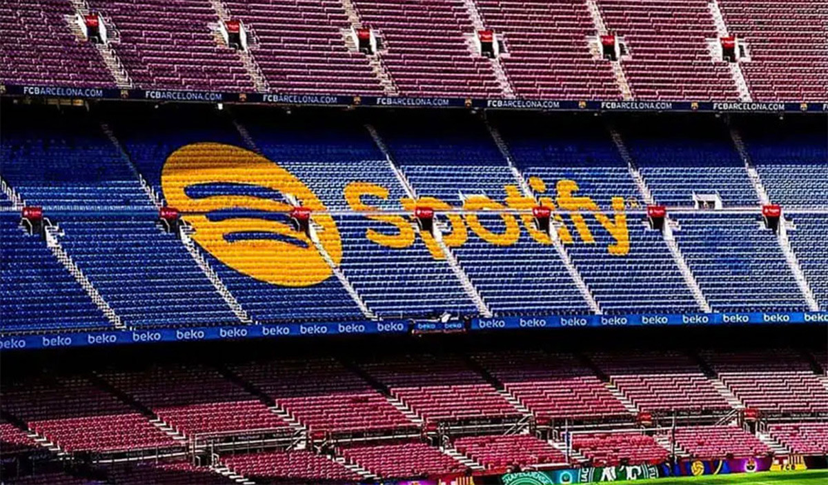 El logo de Spotify, presente en el Camp Nou / REDES