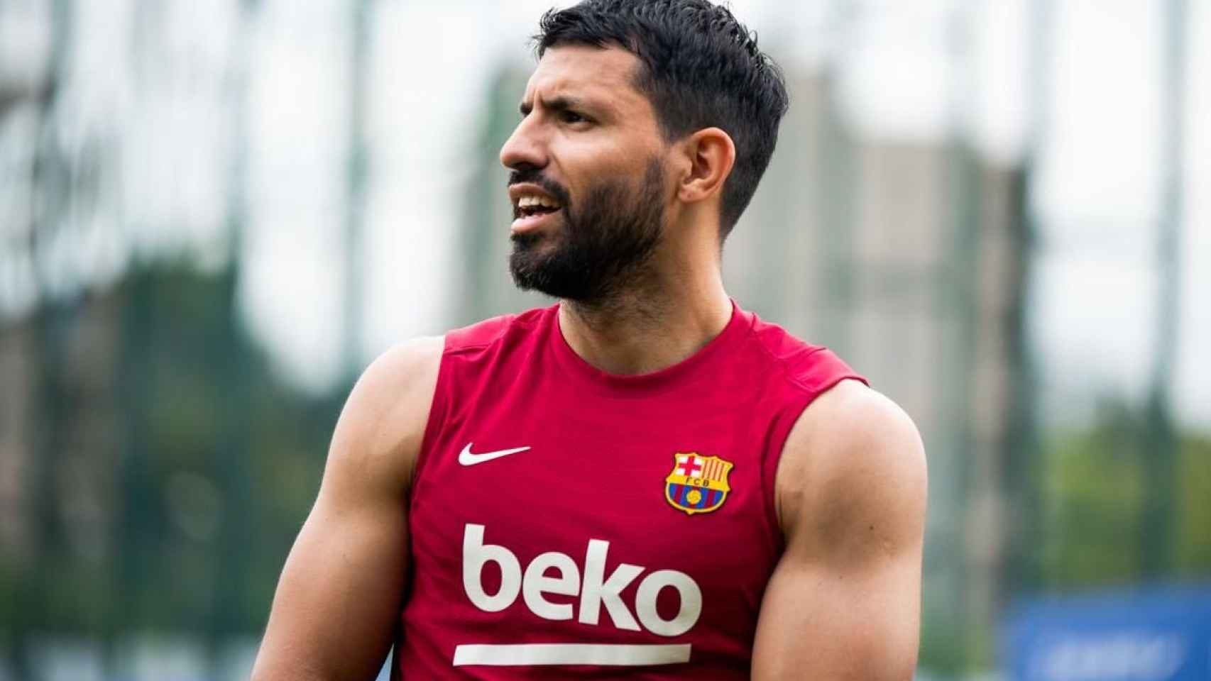Agüero en un entrenamiento del Barça / FC Barcelona