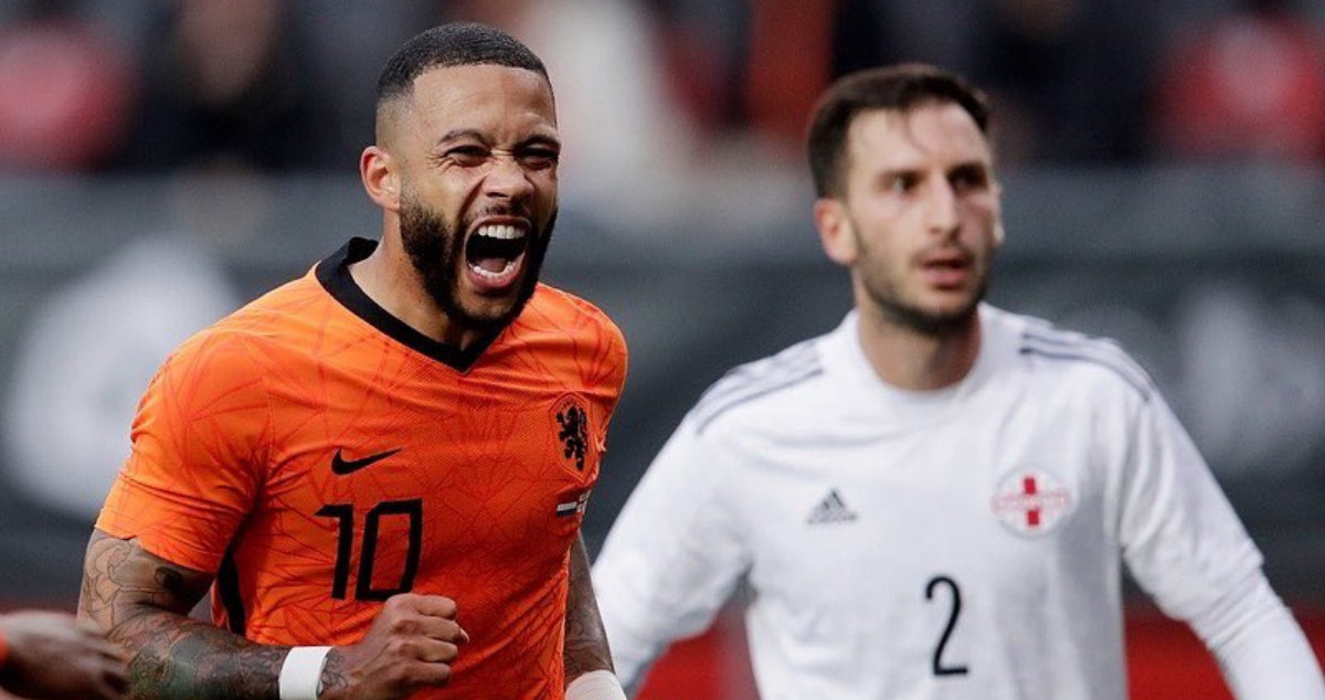 Depay celebrando un gol con Países Bajos / Redes