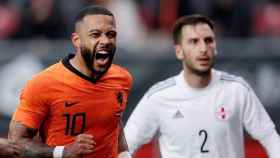 Depay celebrando un gol con Países Bajos / Redes
