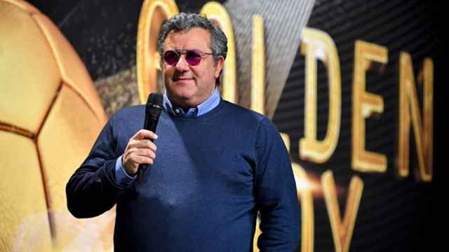 Mino Raiola en un acto del Golden Boy / FIFA