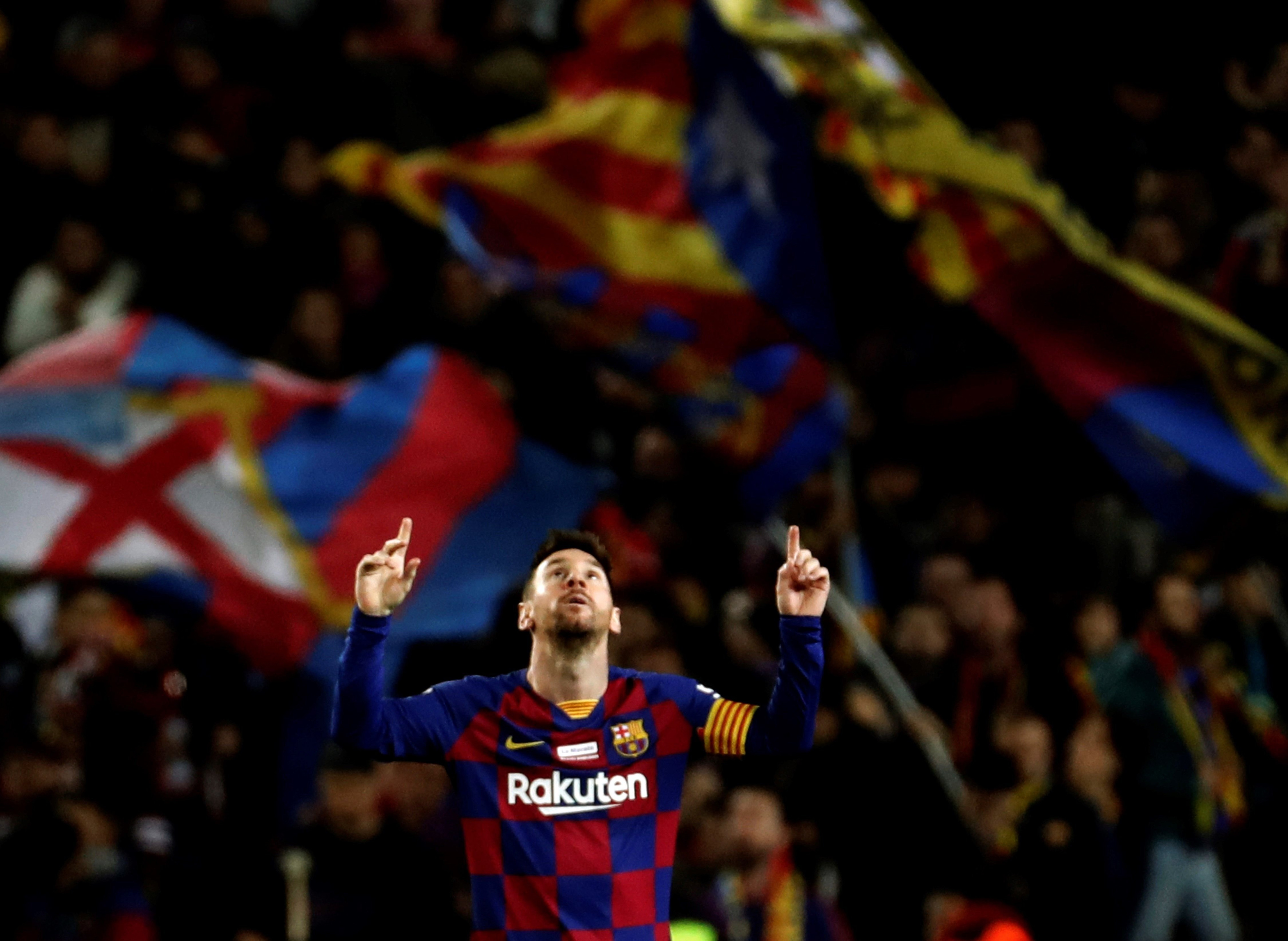 Leo Messi celebrando su gol contra el Mallorca / EFE