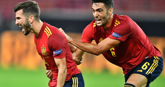 José Luis Gayà celebra un gol con la selección española / RFEF