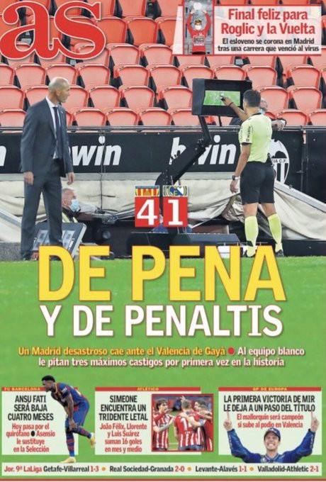 Portada del diario 'As' tras el Valencia-Real Madrid / Redes