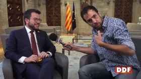 Joel Díaz, recomendando quemar la bandera española a Pere Aragonès en el programa APM de TV3