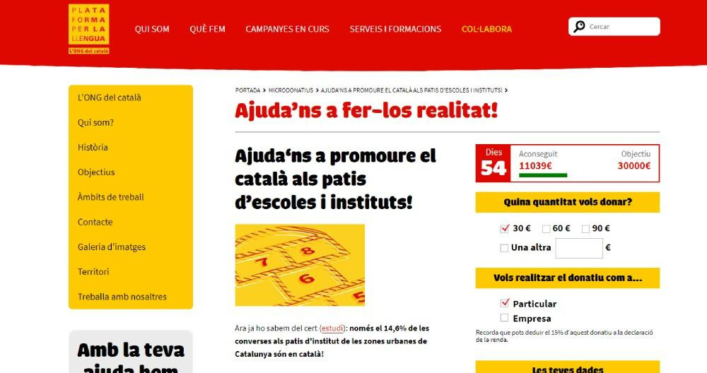 Campaña de Plataforma per la Llengua para promover el catalán en los patios de escuelas e institutos / PLATAFORMA PER LA LLENGUA