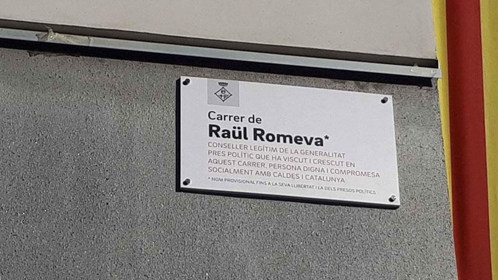 Un grupo de apoyo a Romeva rebautiza una calle de Caldes de Montbui con su nombre / EUROPA PRESS