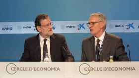 Mariano Rajoy (izquierda) y Antón Costas (dercha) en la clausura de la XXXII Reunión del Círculo de Economía de Sitges.
