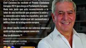 Mensaje de Mario Vargas Llosa de apoyo a SCC
