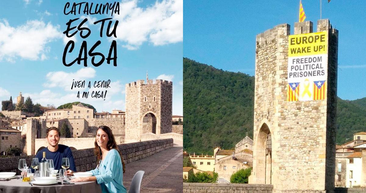 El después y el antes de Besalú (Girona) en la campaña de la Generalitat de Cataluña para atraer turismo nacional / CG