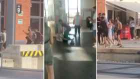 Tres imágenes de la pelea en la Estación de Rodalies de Sant Vicenç de Calders / CG