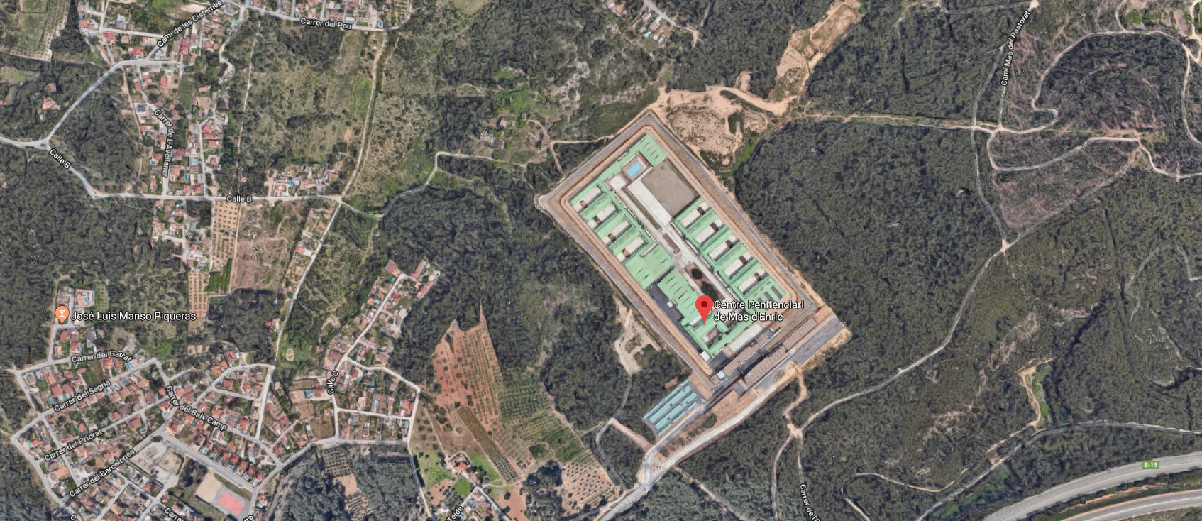 Imagen aérea de la prisión de Mas d'Enric, donde los tres acusados de violación en Cambrils están en prisión preventiva / GOOGLE MAPS