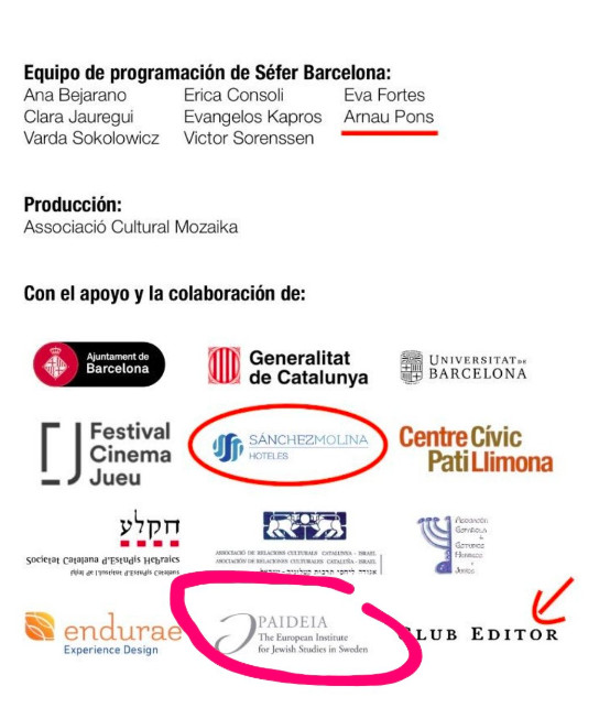 Colaboradores de Séfer Barcelona señalados en las redes