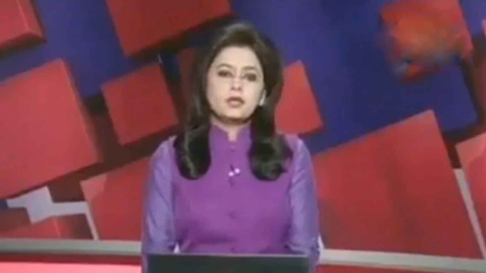 Captura de pantalla de la presentadora de la televisión india / Youtube