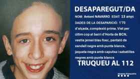 Una foto de la imagen del desaparecido difundida por los Mossos d'Esquadra