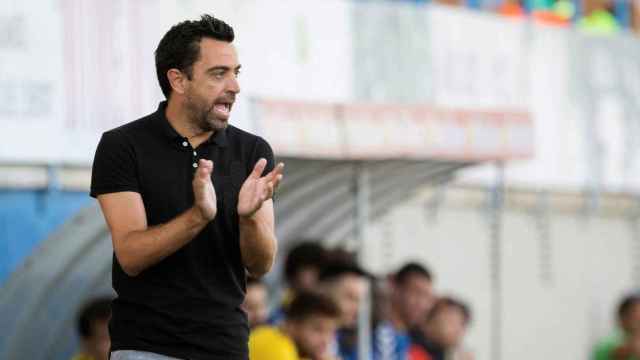 Xavi Hernández en su primer partido como entrenador / EFE