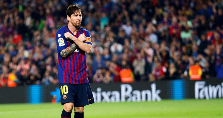 Messi celebra su gol con dedicatoria para los niños que luchan contra el cáncer / EFE