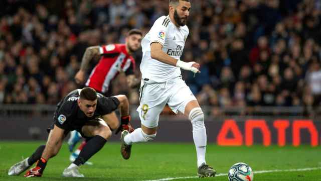 Karim Benzema en el partido ante el Athletic / EFE