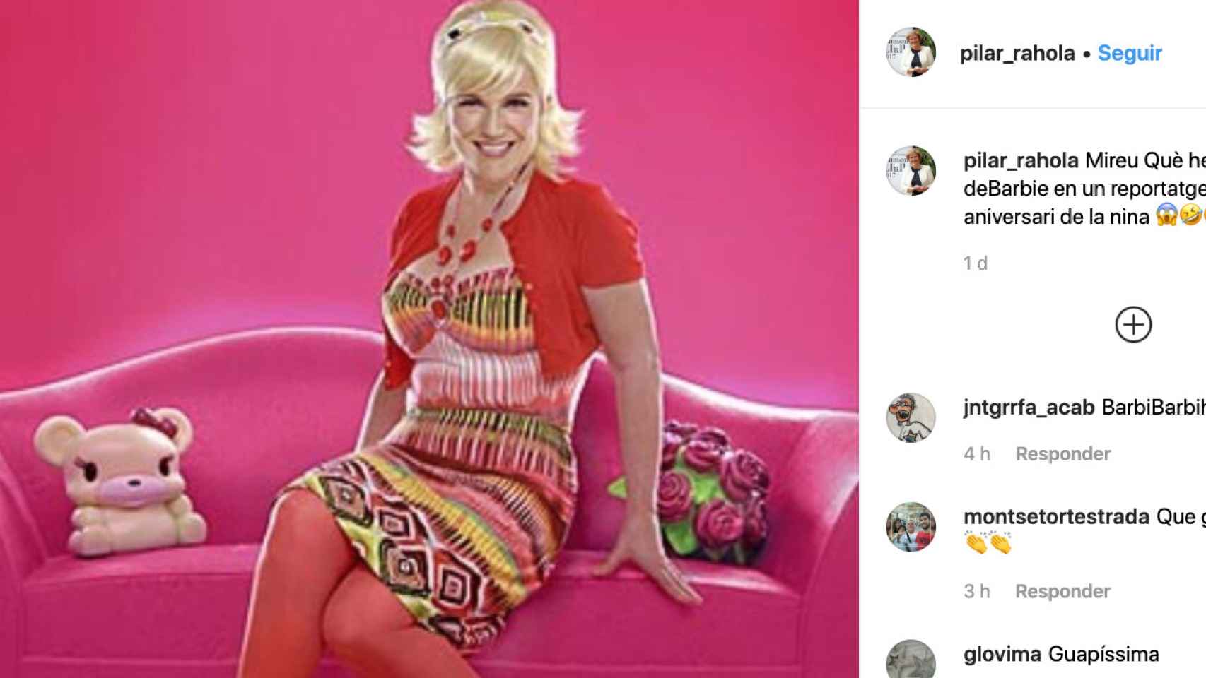 Pilar Rahola presume de haber sido una 'Barbie' en Instagram