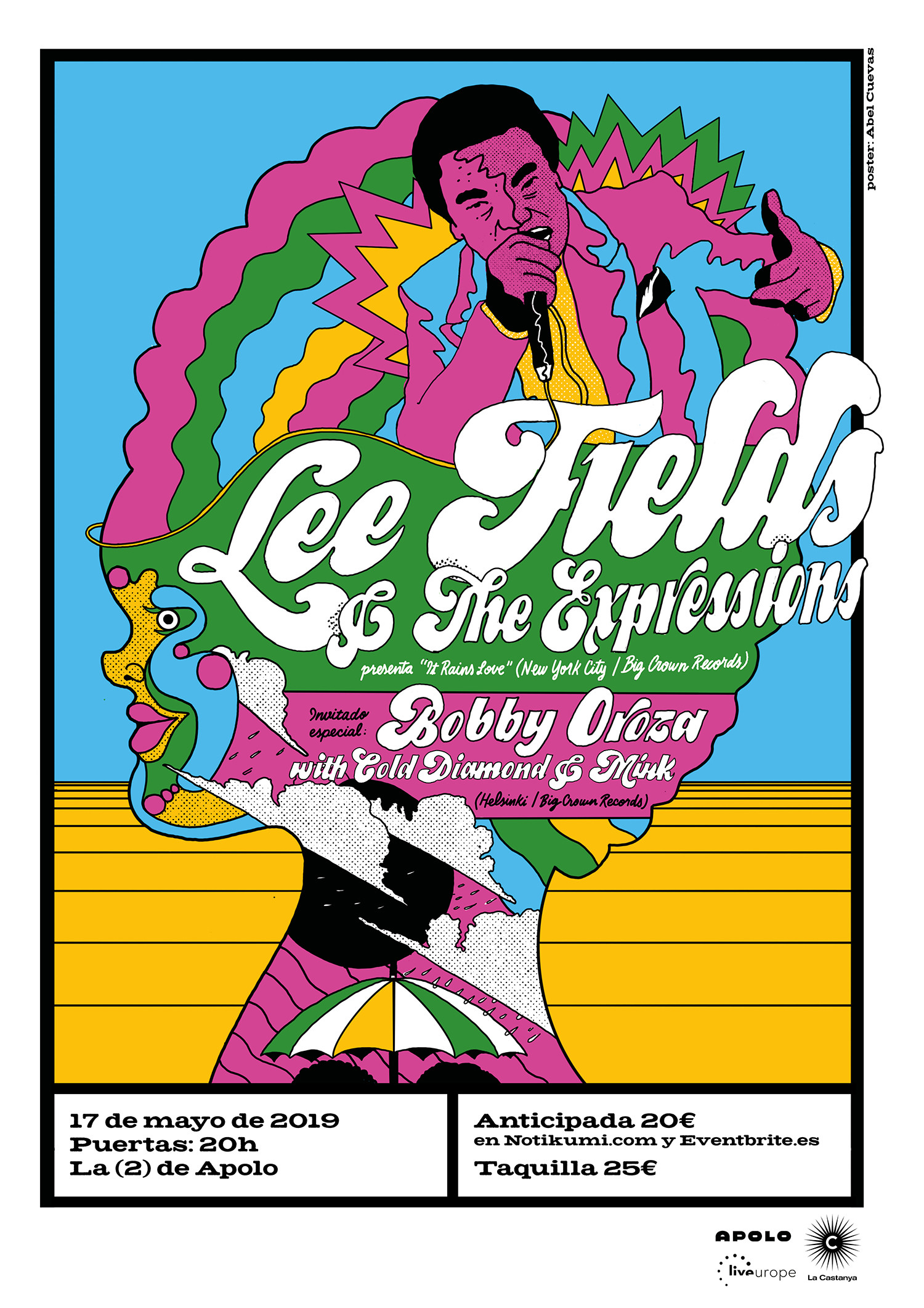 Cartel del concierto de Lee Fields en Barcelona / ABEL CUEVAS