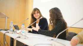 Laura Borràs, durante su charla en la Universitat Pompeu Fabra (UPF) / @fnec (TWITTER)