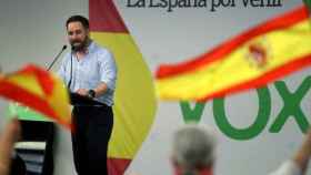 El líder de Vox, Santiago Abascal, en un acto electoral / EFE