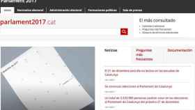 La página web 'parlament-2017.cat' que ha puesto en marcha la Generalitat para informar del 21D / CG