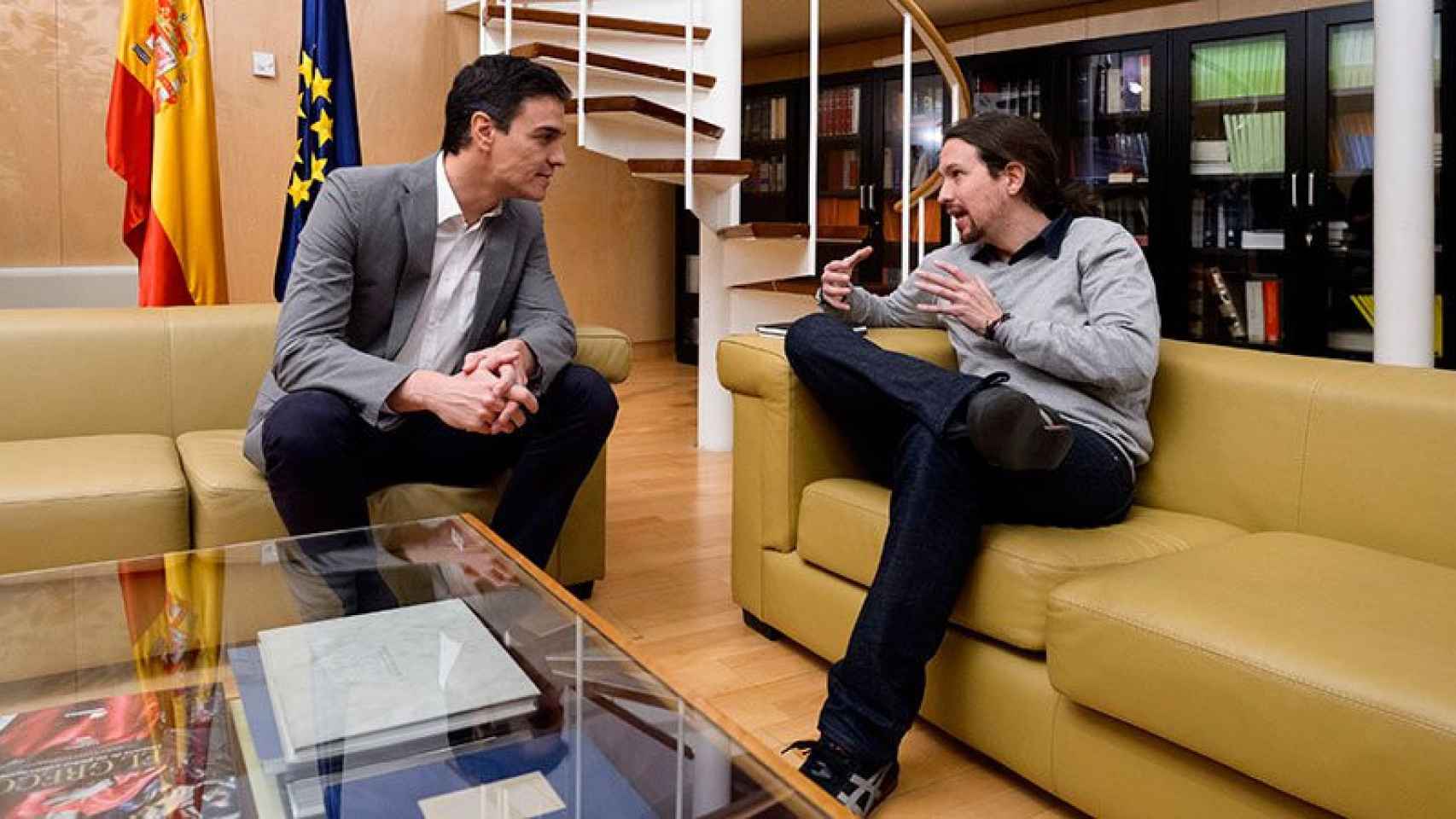 Pedro Sánchez y Pablo Iglesias en uno de los encuentros que mantuvieron durante la breve legislatura anterior.