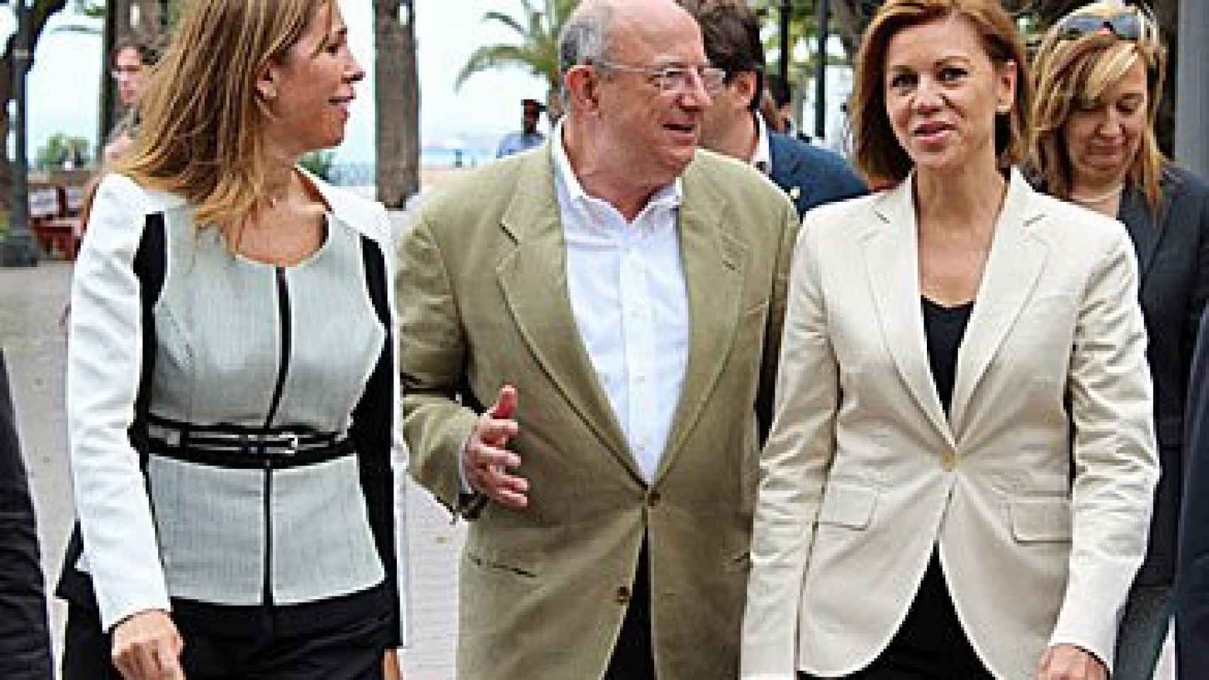Alicia Sánchez-Camacho, Santi Fisas y María Dolores de Cospedal, este martes, en Tarragona
